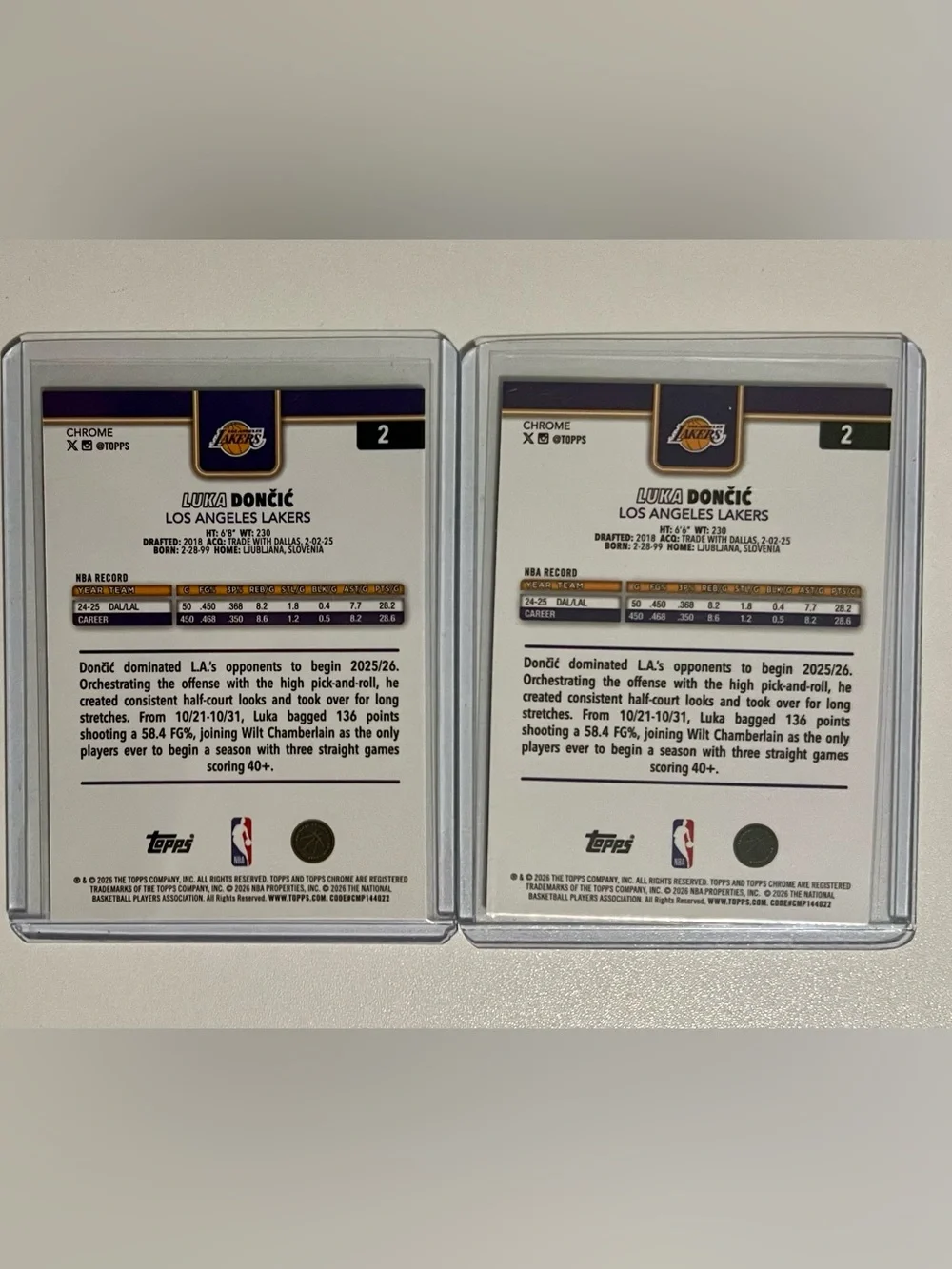 Luka Doncic 2025-26 Topps Chrome Update Variation Speckle Refractor/X-Fractor #2